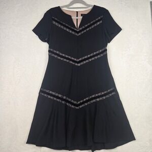 Ivanka Trump Black Sheath‎ Dress Size 10 Cutouts Lace